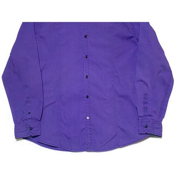 Tranquility Mayhem Dress Shirt Men's Large Purple Long Sleeve Button Up - Picture 7 of 7